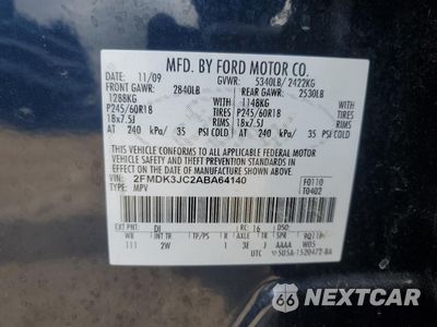 Zdjęcie 14 z 14 samochodu: 2010 FORD EDGE SEL VIN:2FMDK3JC2ABA64140 - miniatura