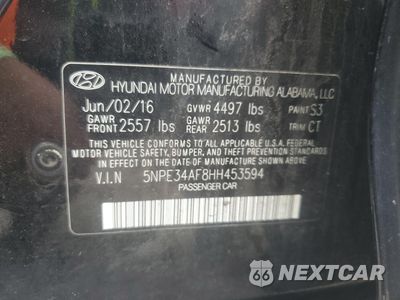 Zdjęcie 12 z 15 samochodu: 2017 HYUNDAI SONATA SPORT VIN:5NPE34AF8HH453594 - miniatura