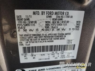 Zdjęcie 12 z 12 samochodu: 2012 FORD F150 SUPERCREW VIN:1FTFW1ETXCFA14586 - miniatura