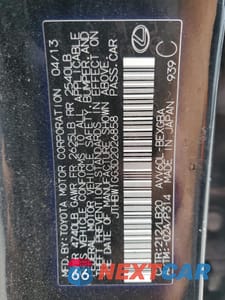 Zdjęcie 12 z 13 samochodu: 2013 LEXUS ES 300H VIN:JTHBW1GG3D2026858 - miniatura