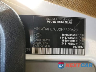 Zdjęcie 12 z 12 samochodu: 2017 MERCEDES-BENZ SPRINTER 2500 VIN:WDAPE7CD2HP390628 - miniatura