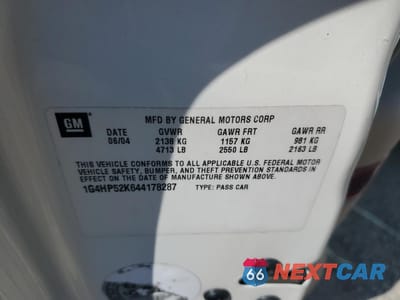 Zdjęcie 12 z 12 samochodu: 2004 BUICK LESABRE CUSTOM VIN:1G4HP52K644178287 - miniatura