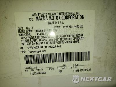 Zdjęcie 12 z 12 samochodu: 2012 MAZDA 6 I VIN:1YVHZ8DH1C5M27549 - miniatura