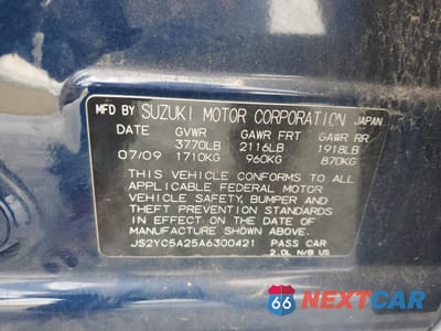 Zdjęcie 12 z 14 samochodu: 2010 SUZUKI SX4 LE VIN:JS2YC5A25A6300421 - miniatura