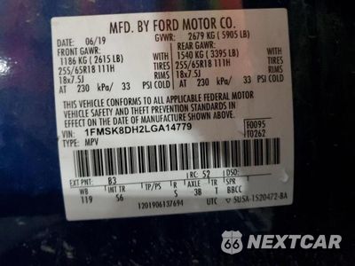 Zdjęcie 13 z 13 samochodu: 2020 FORD EXPLORER XLT VIN:1FMSK8DH2LGA14779 - miniatura
