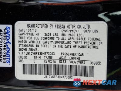 Zdjęcie 13 z 13 samochodu: 2013 INFINITY G37 SPORT VIN:JN1CV6FE3DM773003 - miniatura