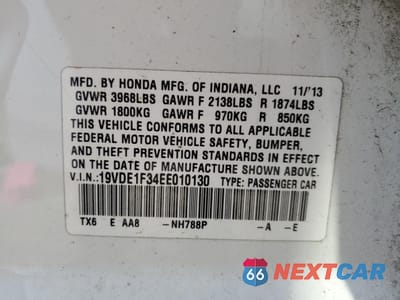 Zdjęcie 13 z 13 samochodu: 2014 ACURA ILX 20 VIN:19VDE1F34EE010130 - miniatura