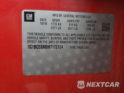 Zdjęcie 12 z 13 samochodu: 2017 CHEVROLET CRUZE LS VIN:1G1BC5SM8H7172124 - miniatura