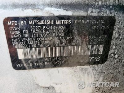 Zdjęcie 12 z 12 samochodu: 2019 MITSUBISHI MIRAGE ES VIN:ML32A3HJ3KH014471 - miniatura