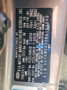 Zdjęcie 13 z 14 samochodu: 2011 KIA SORENTO SX VIN:5XYKWDA20BG161248 - miniatura