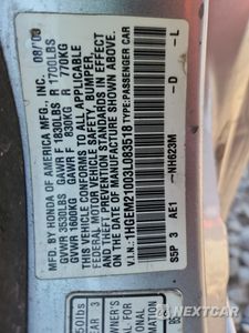 Zdjęcie 13 z 13 samochodu: 2003 HONDA CIVIC EX VIN:1HGEM21003L083518 - miniatura