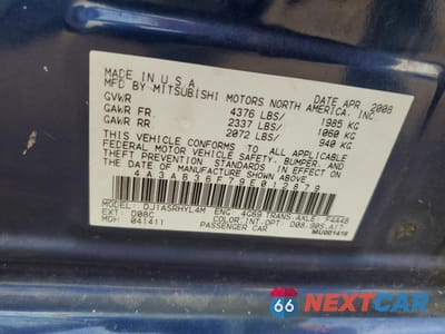 Zdjęcie 12 z 12 samochodu: 2009 MITSUBISHI GALANT ES VIN:4A3AB36F79E012879 - miniatura
