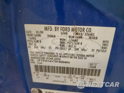 Zdjęcie 13 z 15 samochodu: 2009 FORD F150 SUPERCREW VIN:1FTPW14V79FB20400 - miniatura