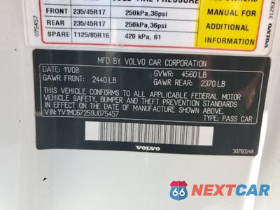Zdjęcie 13 z 15 samochodu: 2009 VOLVO C70 T5 VIN:YV1MC67259J075457 - miniatura