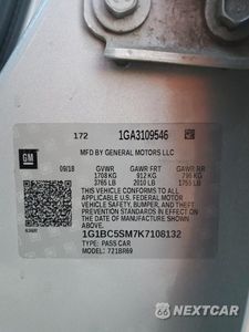 Zdjęcie 12 z 13 samochodu: 2019 CHEVROLET CRUZE LS VIN:1G1BC5SM7K7108132 - miniatura