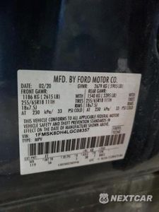 Zdjęcie 13 z 13 samochodu: 2020 FORD EXPLORER XLT VIN:1FMSK8DH4LGC08357 - miniatura