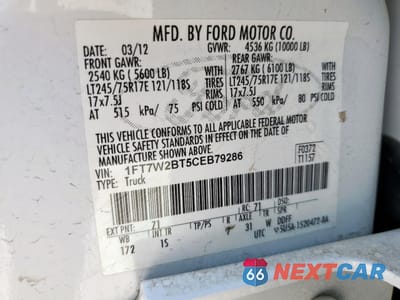 Zdjęcie 12 z 13 samochodu: 2012 FORD F250 SUPER DUTY VIN:1FT7W2BT5CEB79286 - miniatura