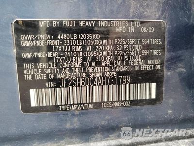Zdjęcie 13 z 13 samochodu: 2010 SUBARU FORESTER 2.5X LIMITED VIN:JF2SH6DC4AH731799 - miniatura