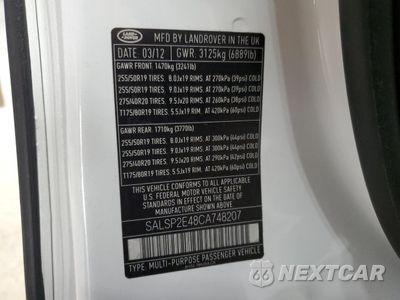 Zdjęcie 13 z 13 samochodu: 2012 LAND ROVER RANGE ROVER SPORT AUTOBIOGRAPHY VIN:SALSP2E48CA748207 - miniatura