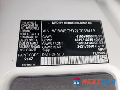 Zdjęcie 14 z 17 samochodu: 2020 BENZ SPRINTER CARGO 2500 VIN:W1W4ECHY2LT039419 - miniatura