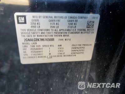 Zdjęcie 13 z 16 samochodu: 2017 CHEVROLET EQUINOX LT VIN:2GNALCEK7H6165688 - miniatura