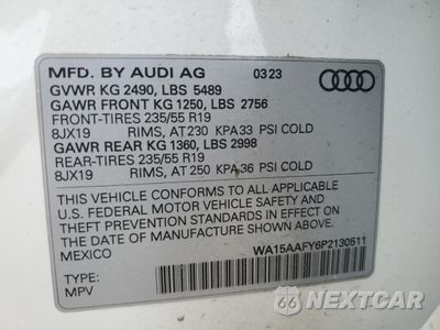 Zdjęcie 13 z 13 samochodu: 2023 AUDI Q5 SPORTBACK PRM PLS 45 VIN:WA15AAFY6P2130511 - miniatura