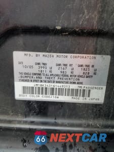 Zdjęcie 12 z 12 samochodu: 2006 MAZDA 3 HATCHBACK VIN:JM1BK343161449313 - miniatura