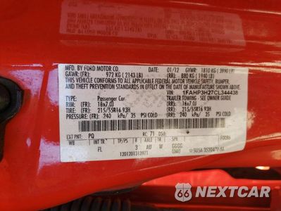 Zdjęcie 12 z 12 samochodu: 2012 FORD FOCUS SEL VIN:1FAHP3H27CL344438 - miniatura