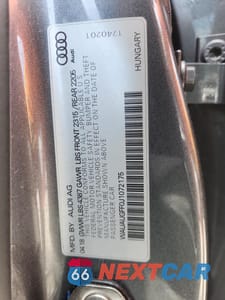 Zdjęcie 10 z 11 samochodu: 2018 AUDI A3 PREMIUM VIN:WAUAUGFF0J1072175 - miniatura