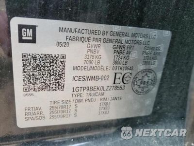 Zdjęcie 13 z 13 samochodu: 2020 GMC SIERRA K1500 SLE VIN:1GTP9BEK0LZ278553 - miniatura