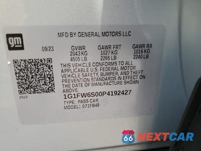 Zdjęcie 12 z 14 samochodu: 2023 CHEVROLET BOLT EV 1LT VIN:1G1FW6S00P4192427 - miniatura