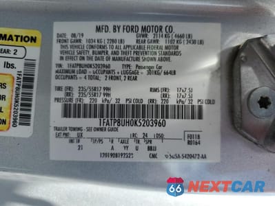 Zdjęcie 12 z 12 samochodu: 2019 FORD MUSTANG VIN:1FATP8UH0K5203960 - miniatura