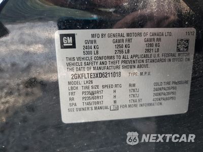 Zdjęcie 13 z 13 samochodu: 2013 GMC TERRAIN SLE VIN:2GKFLTE3XD6211018 - miniatura
