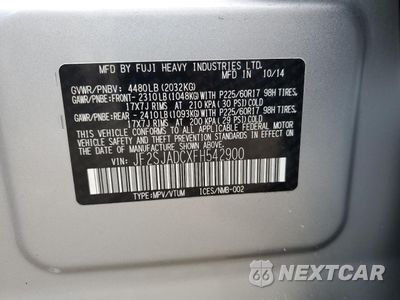 Zdjęcie 13 z 13 samochodu: 2015 SUBARU FORESTER 2.5I PREMIUM VIN:JF2SJADCXFH542900 - miniatura