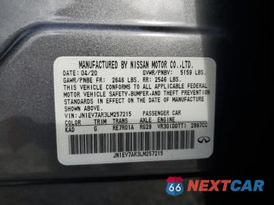 Zdjęcie 12 z 12 samochodu: 2020 INFINITI Q50 VIN:JN1EV7AR3LM257215 - miniatura