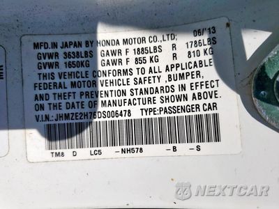 Zdjęcie 13 z 13 samochodu: 2013 HONDA INSIGHT EX VIN:JHMZE2H76DS006478 - miniatura