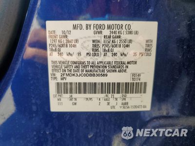 Zdjęcie 12 z 12 samochodu: 2013 FORD EDGE SEL VIN:2FMDK3JC0DBB30589 - miniatura