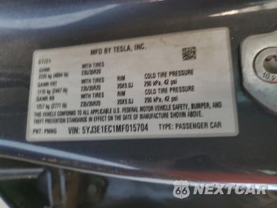 Zdjęcie 12 z 13 samochodu: 2021 TESLA MODEL 3 VIN:5YJ3E1EC1MF015704 - miniatura