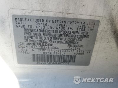 Zdjęcie 13 z 13 samochodu: 2018 NISSAN VERSA S VIN:3N1CN7AP8JL879905 - miniatura