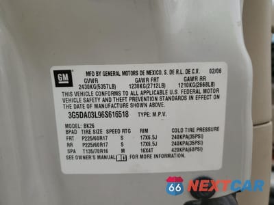 Zdjęcie 13 z 13 samochodu: 2006 BUICK RENDEZVOUS CX VIN:3G5DA03L96S616518 - miniatura