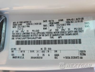 Zdjęcie 13 z 13 samochodu: 2017 FORD ESCAPE S VIN:1FMCU0F75HUA27149 - miniatura