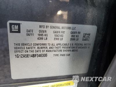 Zdjęcie 12 z 12 samochodu: 2011 CHEVROLET MALIBU LS VIN:1G1ZA5E14BF346306 - miniatura