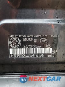 Zdjęcie 12 z 12 samochodu: 2006 LEXUS IS 250 VIN:JTHCK262662000236 - miniatura