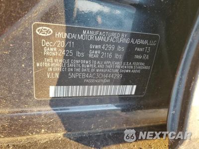 Zdjęcie 12 z 12 samochodu: 2012 HYUNDAI SONATA GLS VIN:5NPEB4AC3CH444299 - miniatura