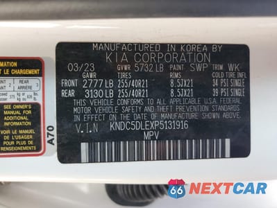 Zdjęcie 12 z 12 samochodu: 2023 KIA EV6 GT VIN:KNDC5DLEXP5131916 - miniatura