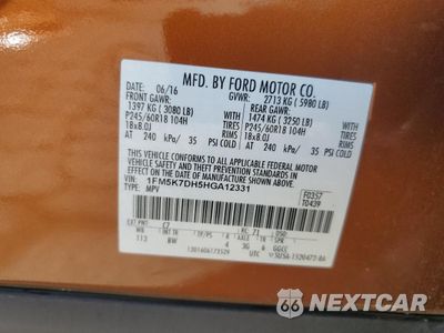 Zdjęcie 12 z 15 samochodu: 2017 FORD EXPLORER XLT VIN:1FM5K7DH5HGA12331 - miniatura