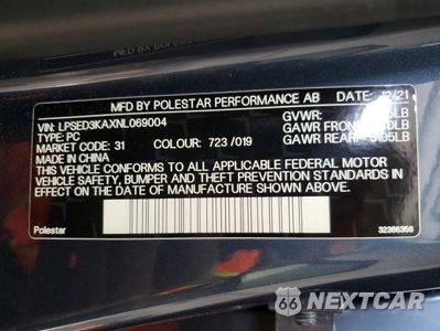 Zdjęcie 13 z 13 samochodu: 2022 POLESTAR 2 VIN:LPSED3KAXNL069004 - miniatura
