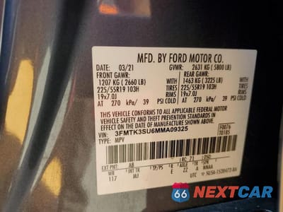 Zdjęcie 14 z 14 samochodu: 2021 FORD MUSTANG MACH-E PREMIUM VIN:3FMTK3SU6MMA09325 - miniatura