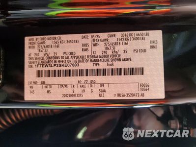 Zdjęcie 13 z 14 samochodu: 2025 FORD F150 XLT VIN:1FTEW3LP3SKE07803 - miniatura