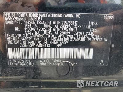 Zdjęcie 13 z 13 samochodu: 2009 TOYOTA RAV4 VIN:2T3BF33V19W009413 - miniatura